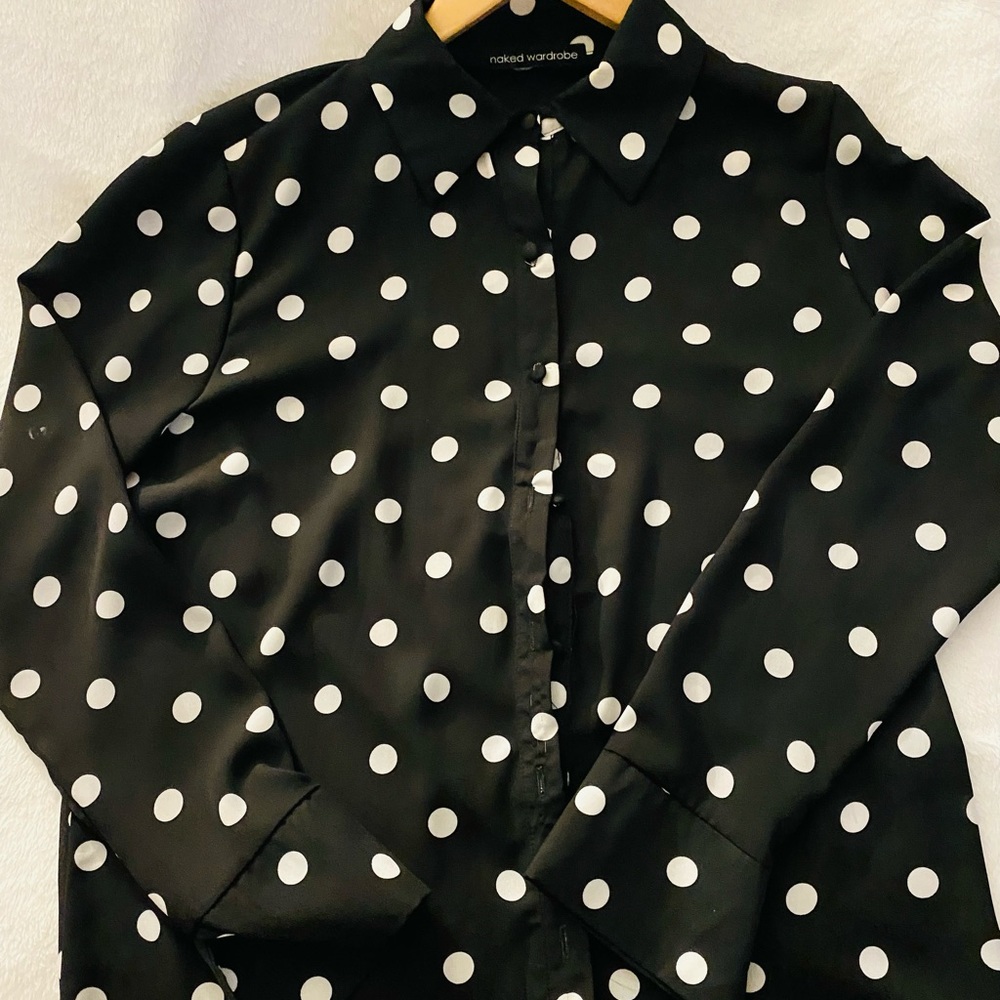 Never Worn !! Naked Wardrobe polka dot matching set!!